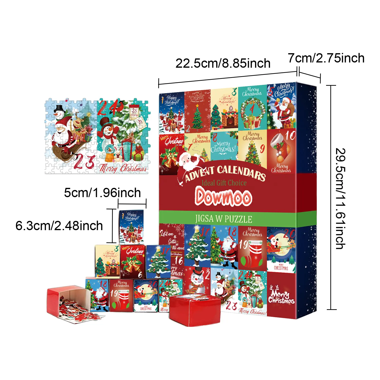 Dowmoo Christmas Advent Calendar Puzzle Toy Jigsaw Puzzle Creative Toys Christmas Surprise Calendar Puzzle Gift Box, Party Gift, Gift for Friends, Gift for Kids, Gift for Family