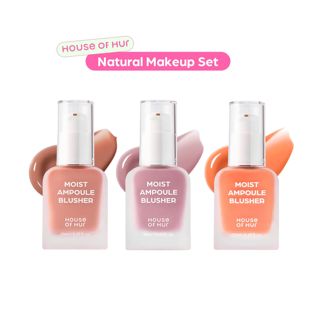 [House of Hur Official] Moist Ampoule Blusher Natural Set | Dewy Glass Skin Liquid Blush