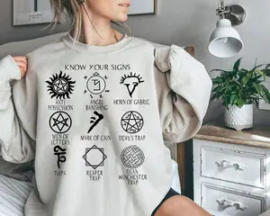 Supernatural Symbols Shirt, Know Your Signs Supernatural Shirt, Supernatural Signs and Sigils, Anti Posession, Supernatural Gifts, Winchester T Shirt, SPN shirt, Winchester Brother