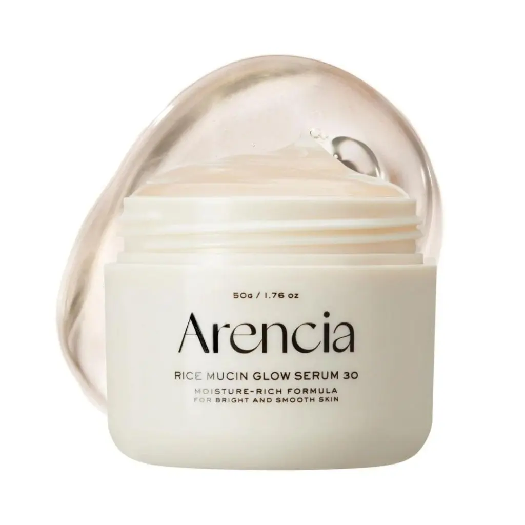 Arencia Rice Mucin Glow Overnight Serum - Hyaluronic Acid Infused Hydrating Essence with Soothing Antioxidants, Barrier Repair, Deep Hydration, Even Out Skin Tone & Texture, Soft Skin, Moisture (30-50g, All Seasons) for Sensitive Complexions, Serums & Ess