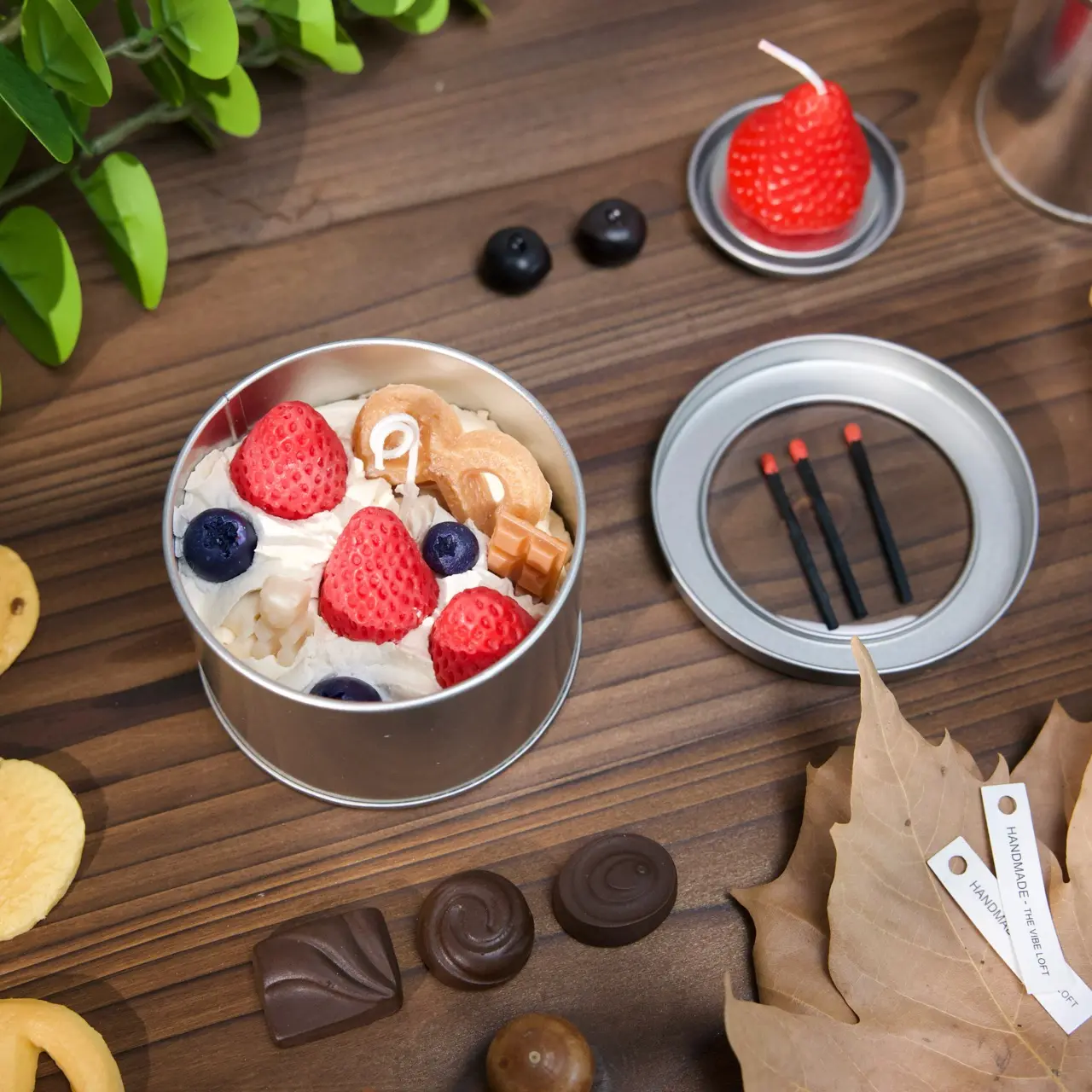 Strawberry & Biscuit Tin Candle | Vanilla Butter Scented Soy Wax