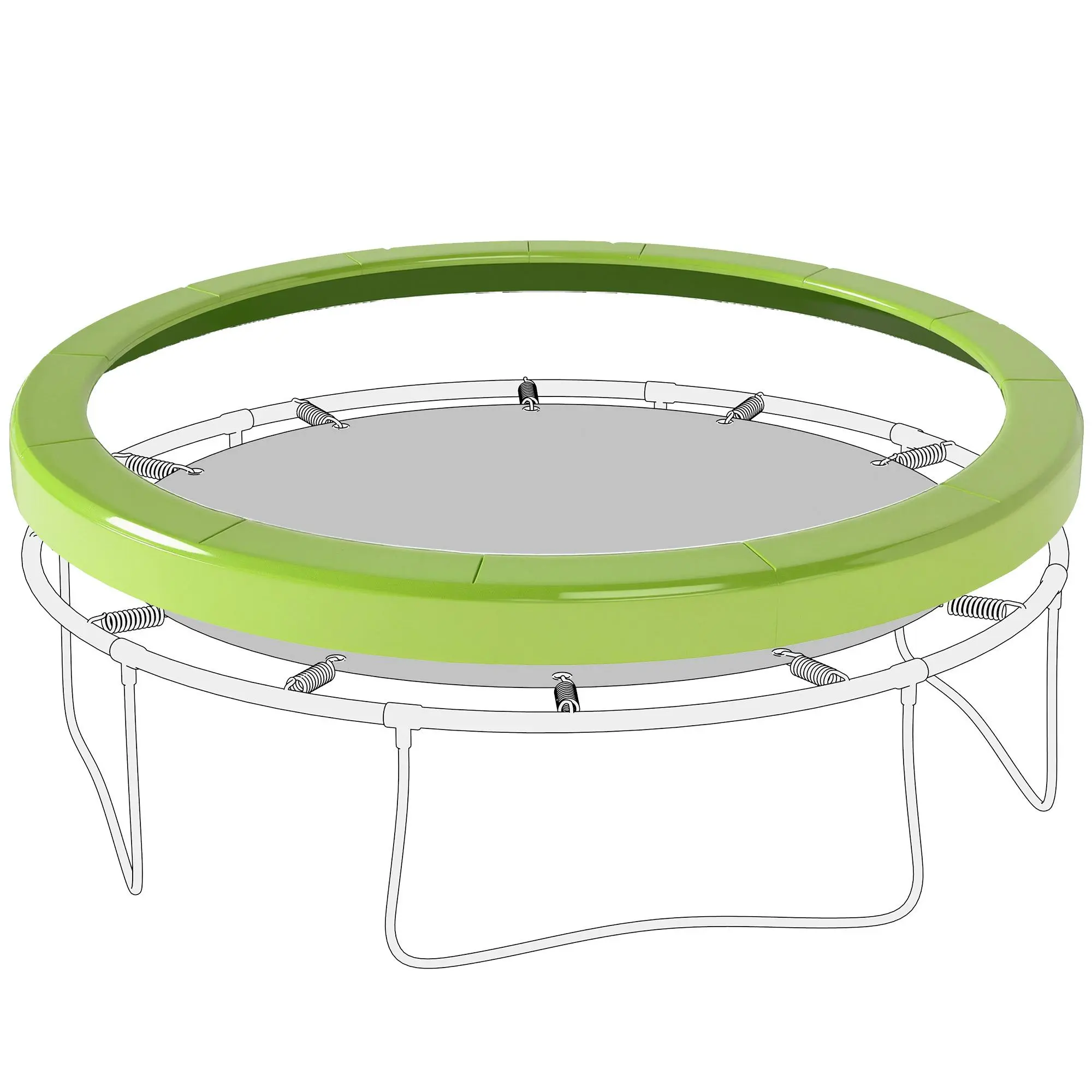 Soozier 14FT Trampoline Spring Cover, Safety Trampoline Pad Replacement, Waterproof and Tear Resistant, All Weather Trampoline Accessories, Green