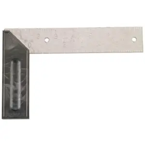 212 MAIN High-Impact 8 in. Try & Miter Square Measuring Instrument, Stamped Grads, Ergonomic Hand Grip, Plastic Handle, Stainless Steel Blade for Office & School Stationery Needs