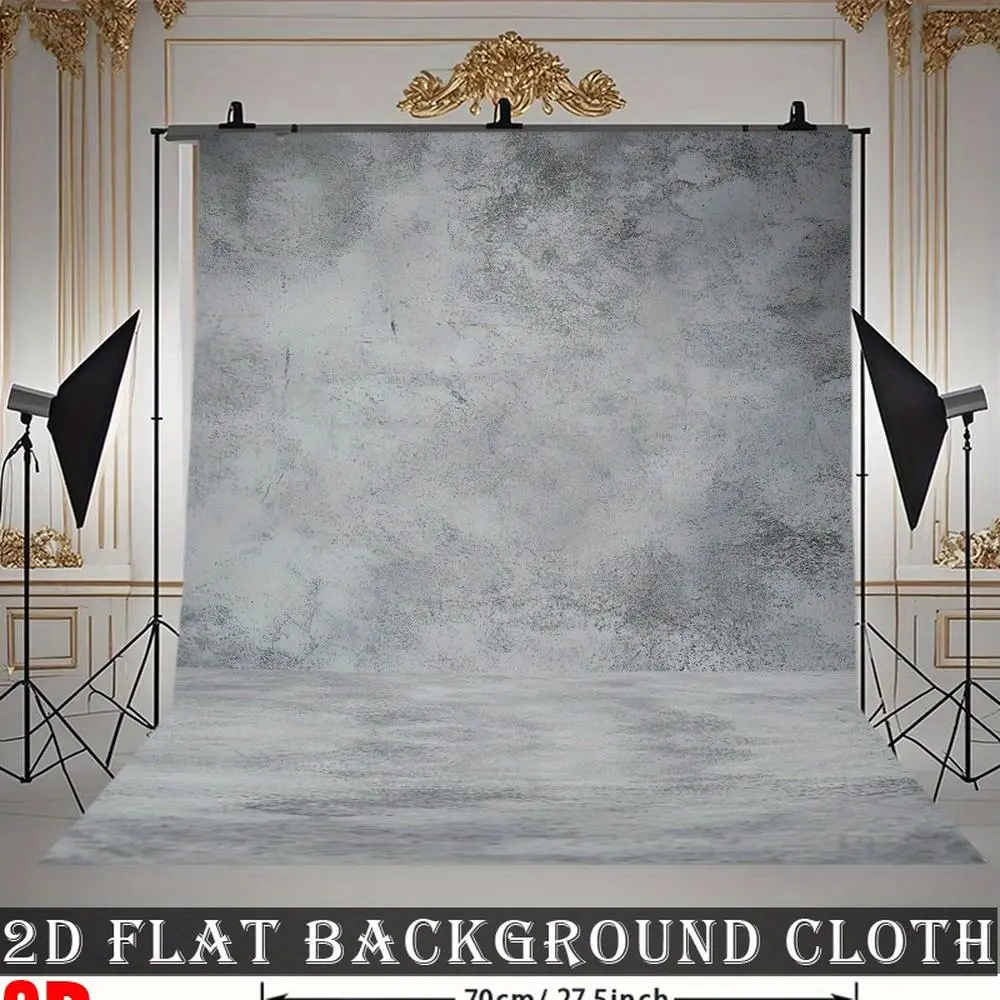 1PC Vintage Cement Texture 2D Flat Polyester Digital Print Festive Backdrop Banner - Reusable Birthday Decoration, Photo Prop for Kids, Home Shooting Scene Setting Curtain, Digital Print Festive Backdrops & Banners, Flat Fabric, Kids Events