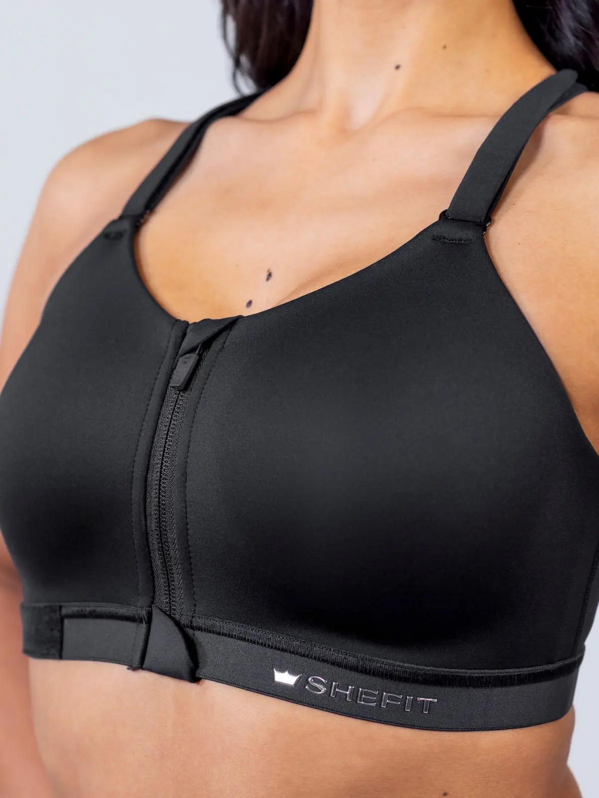 SHEFIT Emerge Sports Bra - Black, Adjustable Support, Wire-Free Padded Cups, Racerback Design, Medium Level Support, XXS-Luxe Sizes
