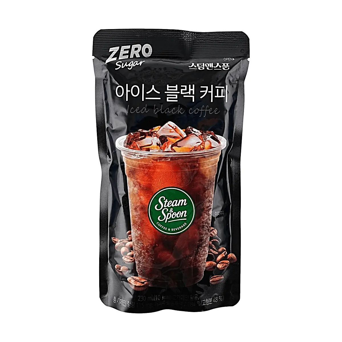 Steam & Spoon Zero Sugar Iced Americano Coffee 230ml - 115mg Caffeine, Pure Black Coffee, Keto Friendly, Low Calorie