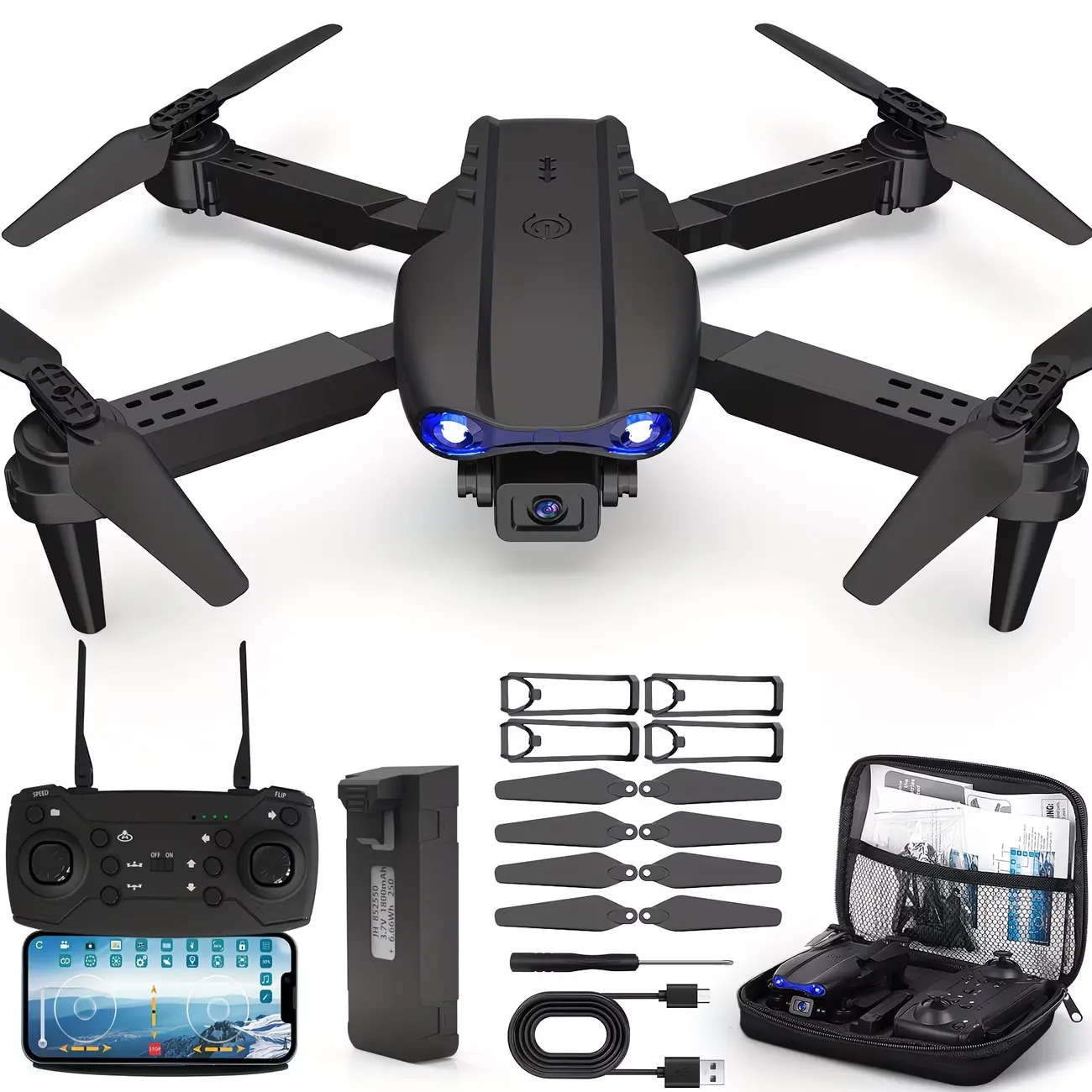 E99 Foldable Foam Remote Control Camera Quadcopter - E99 Model Drone with Camera, Beginner-Friendly Mini RC Aeroplane Toy, Affordable Kid Gift for Indoor Use (Ideal for Halloween, Thanksgiving)