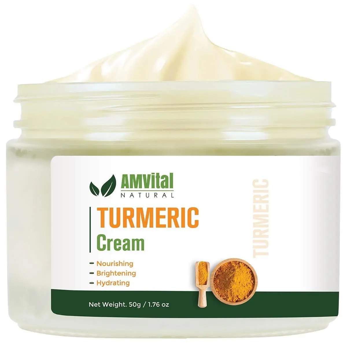 AMVital Turmeric Cream for Radiance - Natural Brightening Moisturizer, Hydrating Turmeric Vitamin C Moisturizing Cream Moisture Radiant turmeric cream Daily Calming Soothing Hydrate
