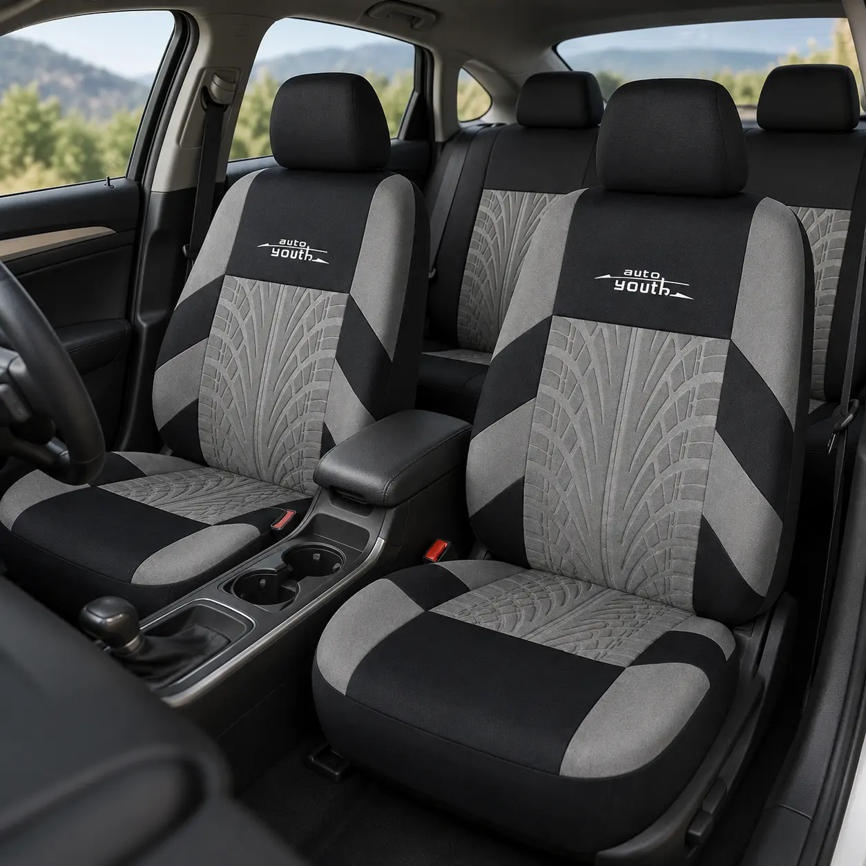 【Smart Deals for Drivers】Car Seat Covers Full Set Front Split Rear Bench For Car Universal Cloth SUV Sedan Van Automotive Interior Covers Airbag Compatible