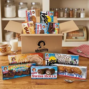 Variety Pack, Zebra Cakes, Cosmic Brownies, Honey Buns, Oatmeal Creme Pies, and Swiss Rolls (1 Box Each), 48 Piece Assortment