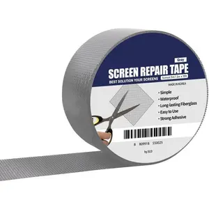 ORO9 Window Screen Repair Ki, 3-Layer Srong Adhesive & Waerproof ape Fiberglass Covering mesh (Gray, 2 Inch x 15 F)