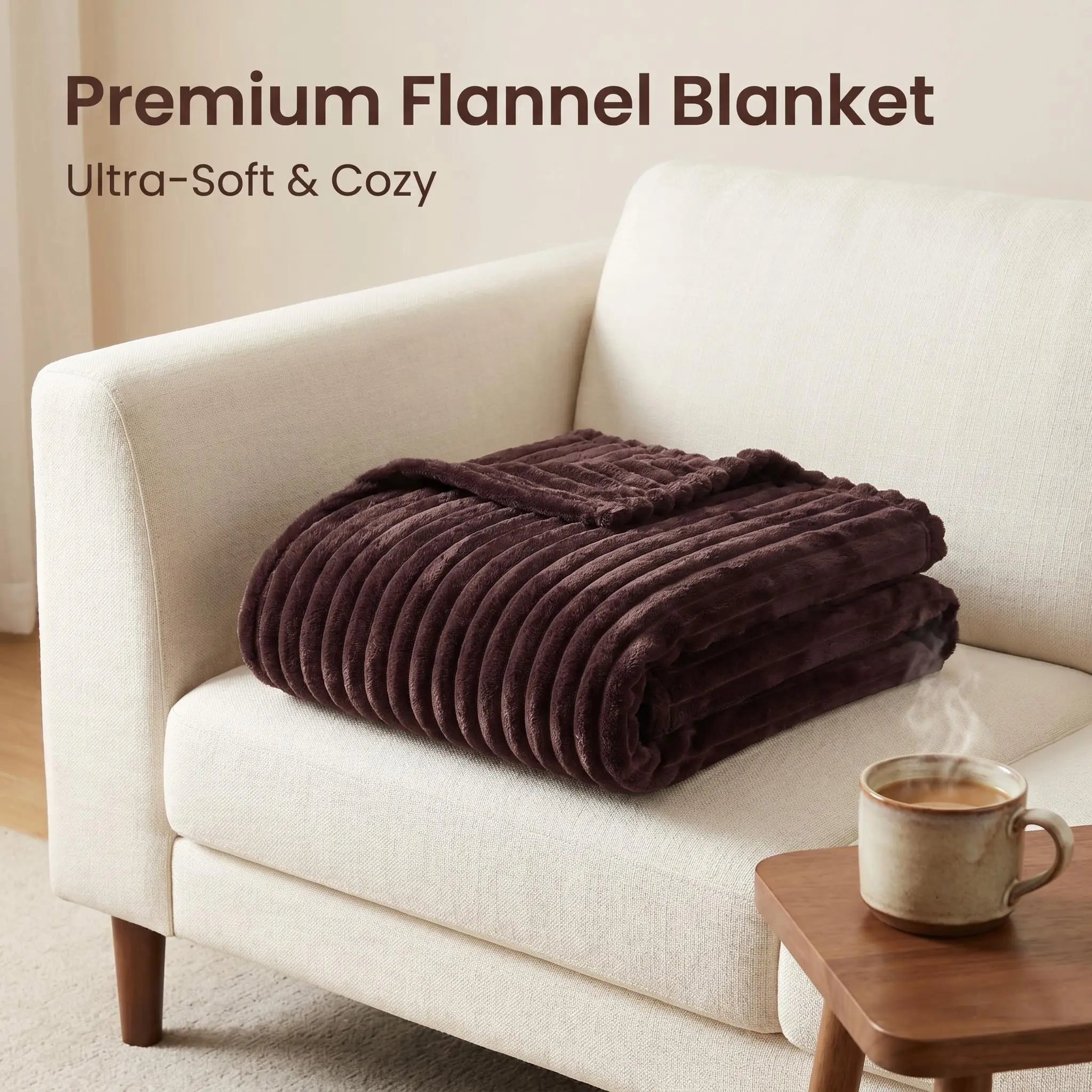 BEDSUM Ultra-Soft Striped Throws Blanket, Cream Color Design, Soft and Skin-Friendly,Comfortable,Suitable for Beds, Sofas, and Home Decoration, Holiday Gift for All Seasons 60“x80"