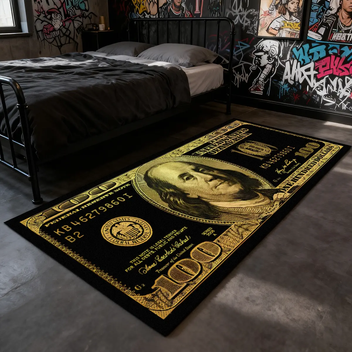 Dollar rug, 1 Count long rug, soft velvet area rug, Decorative rug, Luxury US dollar pattern money rug, gift , home room decor, Home decor rugs, suitable for bedside，bedroom, hallway, kitchen, bathroom, living room and other scenes, Multiple sizes