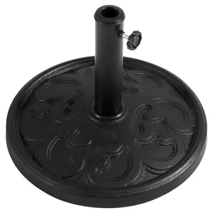 Yaheetech 22lbs Umbrella Base 17.5'' Round Patio Market Umbrella Stand Iron Umbrella Holder for Garden, Beach Deck, Lawn