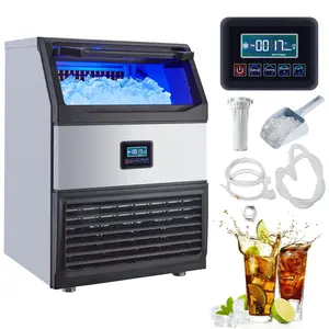 【GARVEE】Commercial Ice Maker Machine - 200LB/24H Stainless Steel Under Counter, Self Cleaning, 55 Lbs Basket, Water Filter, Scoops, Drain Pipe