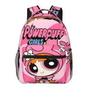 The Powerpuff Girls school backpack with large capacity — a casual daypack for outdoor sports and office use; cartoon The Powerpuff Girls merchandise laptop backpack/school bag for boys, girls, and gift giving.