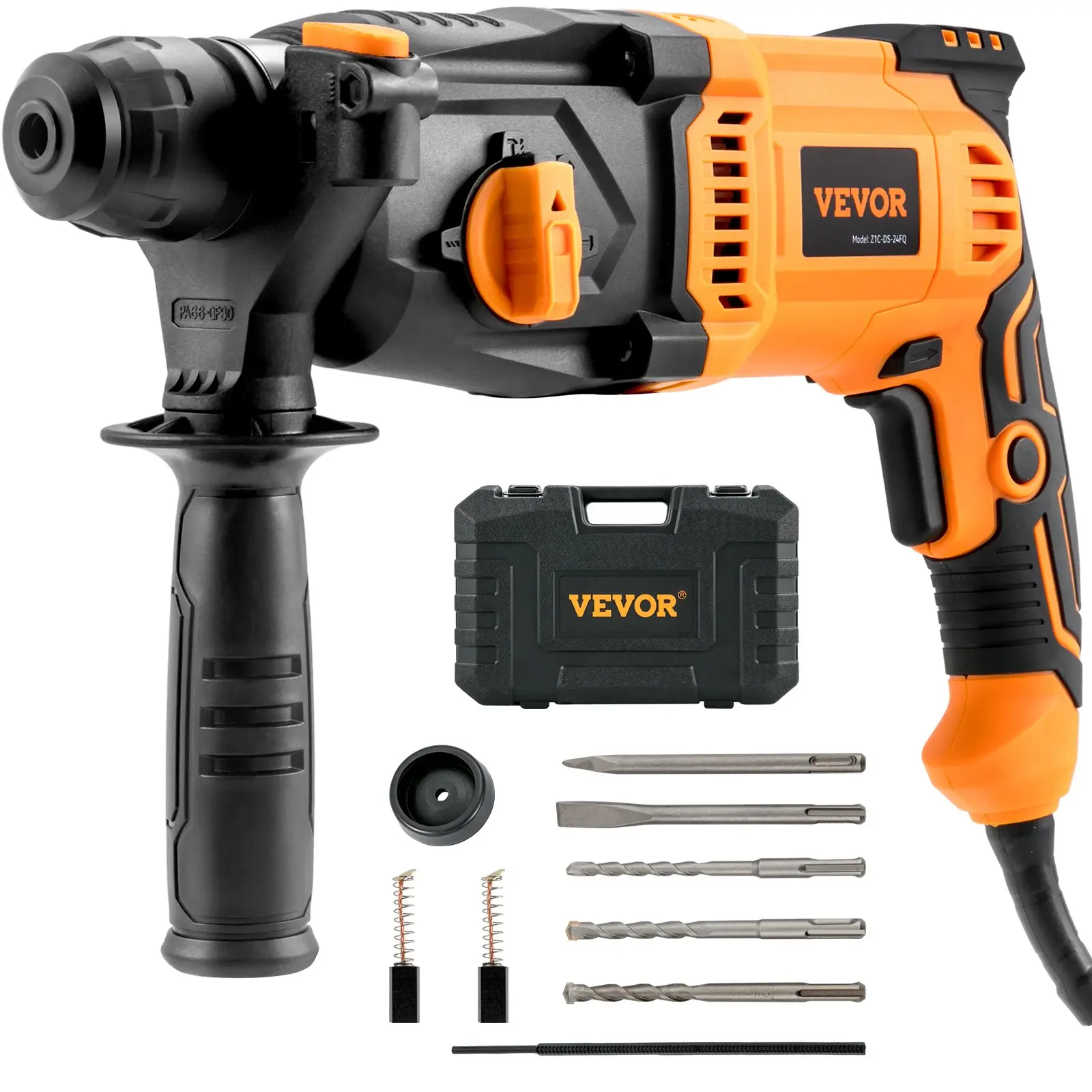 【DealsForYouDays】 VEVOR 1 Inch SDS-Plus Rotary Hammer Drill, 8 Amp Corded Drills, Heavy Duty Chipping Hammers with Safety Clutch, Electric Demolition Hammers, Taladro Rotomartillo, Power Tool For Concrete, Concrete Drills, Heat Resistant