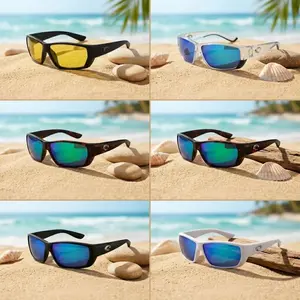 COSTA Polarized Black Shades (Full Box), Lightweight Sport Sunglasses for Men Outdoor Use