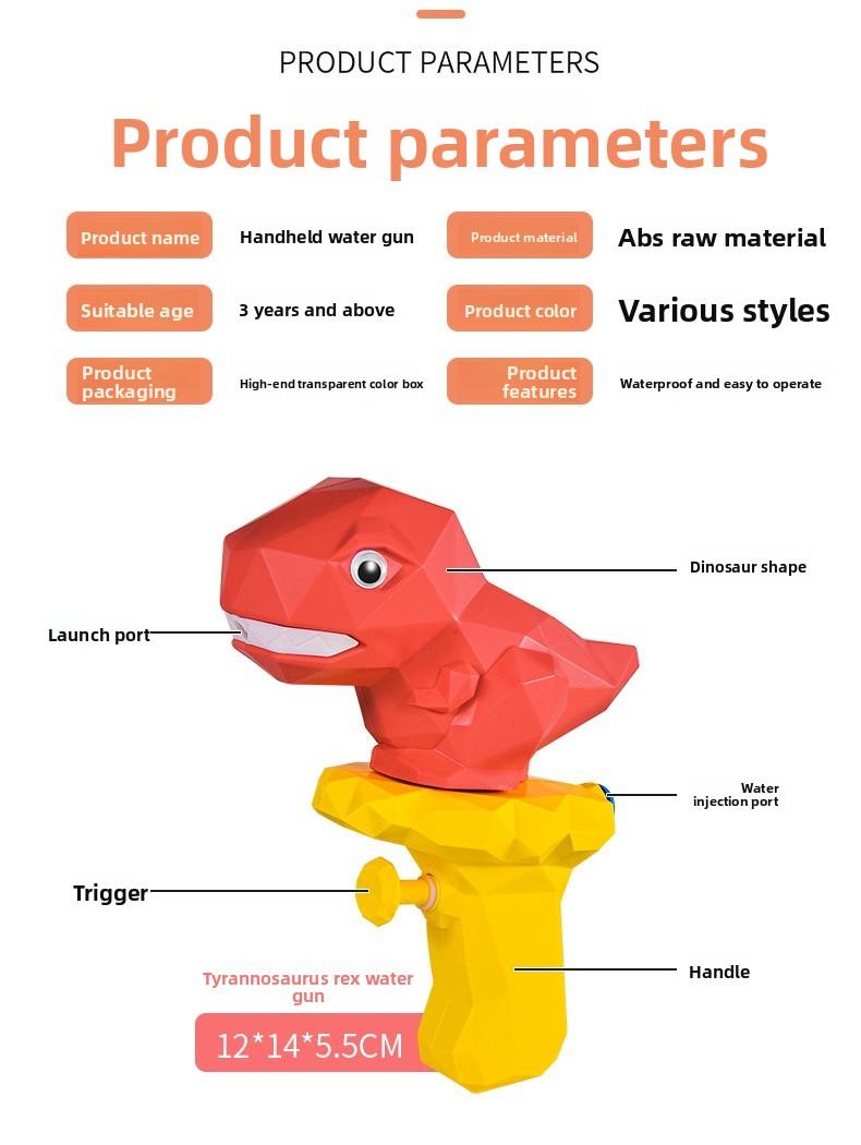 Cute Dinosaur Water Gun, Low-Poly Dinosaur Shape, Easy to Operate, Perfect for Summer Outdoor Play, Family Activities & Friend Gatherings