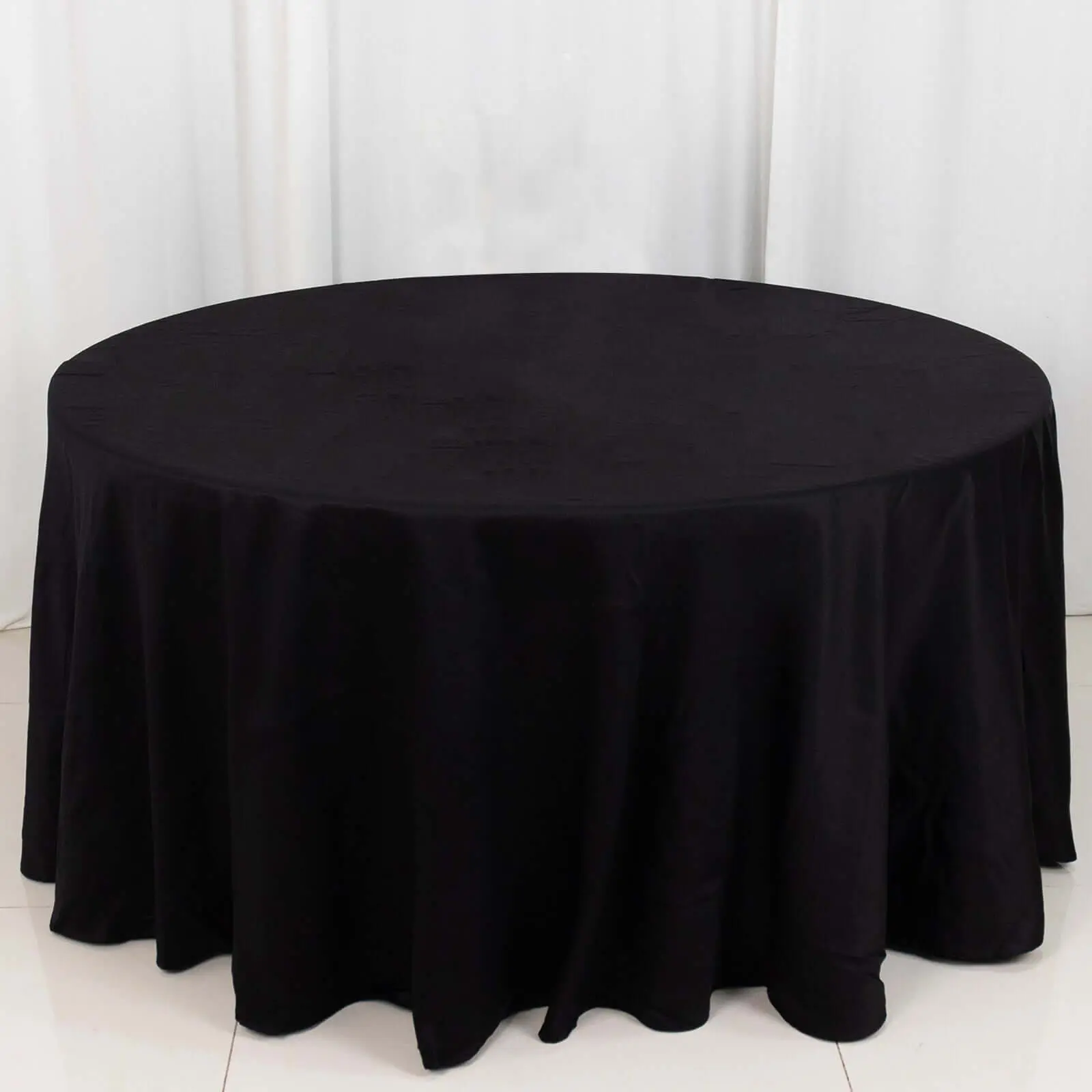 100% Cotton Round Tablecloth, 120" Black Linen - Breathable Soft Seamless Table Cover for Outdoor Tables, Stylish Tablescapes, Birthday Gatherings
