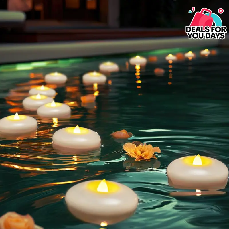 3” Flameless  Floating Candles, 200 Hour White Battery Operate Waterproof Tealights for Cylinder Vases, Centerpieces at Wedding Decor, Party, Pool Led Restaurant Lamp Led Table Lamp  Lighting  christmas lights #SummerVibes memorial day Summer Sale Deals