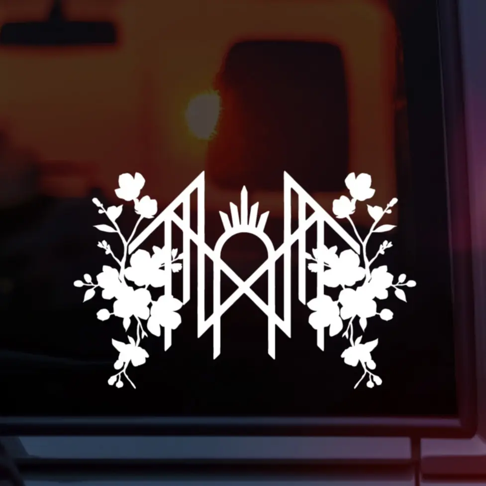 Even In Arcadia Sleep Token Band Logo Vinyl Car Decal With Flowers – Even In Arcadia Inspired Vinyl Decal for Fans of Vessel and Alt Music Aesthetics – Floral Emotional Metal Design forCars, Laptops, Water Bottles, and Alt Girl Merch on TikTok Shop