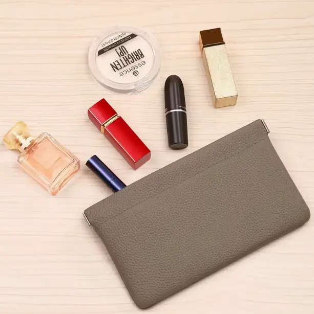 Self-Closing Long Wallet - Streamlined Travel Organizer for Cash, Cards, Passport, Headphones & Cables - Sturdy Daily Cosmetic Pouch with Sleek Minimalist Design