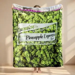 Dank Weed Printed Flannel Blanket Soft Funny Throw Blanket Cozy Lightweight Plush Portable Cover Blanket For Sofa,Warm Gift For Birthday,Christmas,Multiple Blankets
