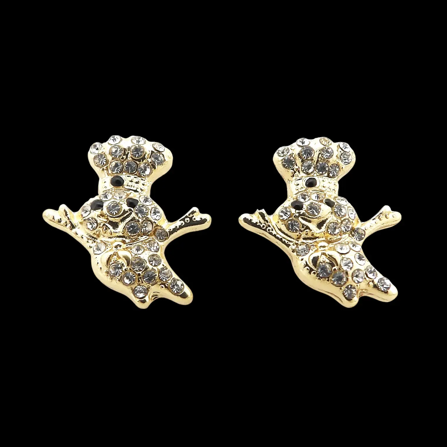 MaxBling81 14K Gold-Silver Plated Doughboy Post Pierced Stud Earrings - Cubic Zirconia Hip Hop Celebrity Style Men's Accessories Earring for Women