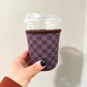 Cocoa Checkered Drink Sleeve