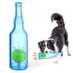 Tennis & Wine Bottle Shaped Dog Chew Toy, Squeaky & Teeth-Cleaning Pet Toy, Ideal for All Dog Breeds, Durable Interactive Play Fetch Toy
