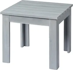 summervibes Outdoor Wooden Side Table, Square Patio Side Table, Small Outdoor Table for Patio, Backyard, Garden, Poolside, Balcony, Adirondack Conversation End Table (Grey)