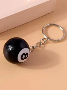 Creative Billiard Eight Keychain, Street Car Key Accessory, Elegant Fake Billiard Eight Pendant, Perfect Gift for Valentine's Day