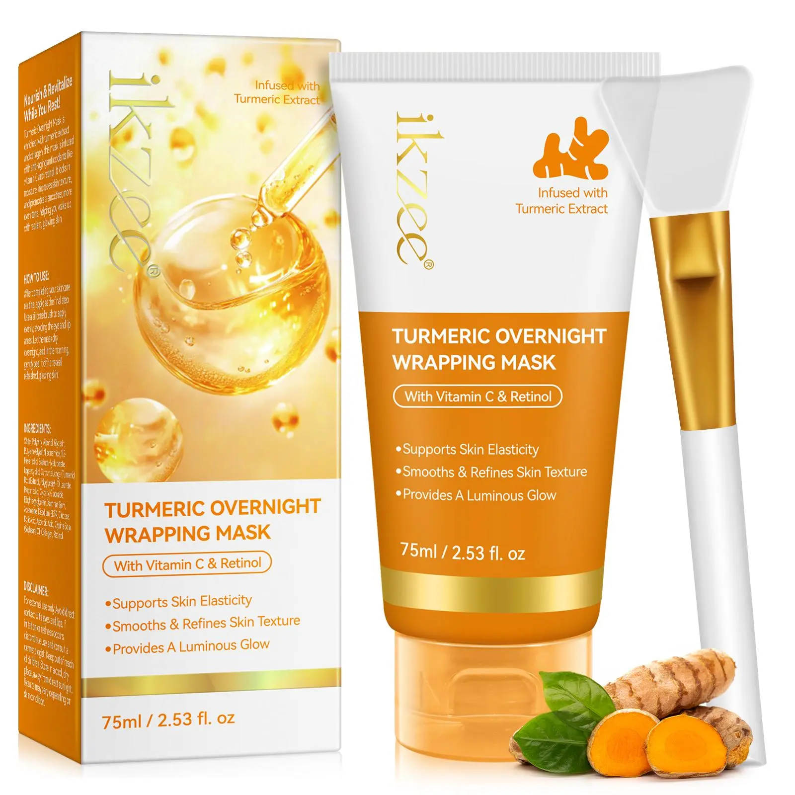 Turmeric Collagen Sleeping Mask, Moisturizing Facial Mask, Hydrating Facial Mask, Face Mask for Skin Care, Skin Care Product for Women & Men, Moisture, Hydrating Overnight Mask