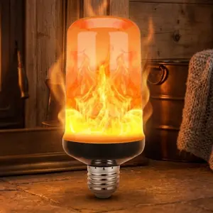 Efficient LED Flame Light, Flickering Fire Effect Bulb with E27 Base, Energy Saving 2835 SMD for Home Yard Bar Cafe Halloween Christmas Decor