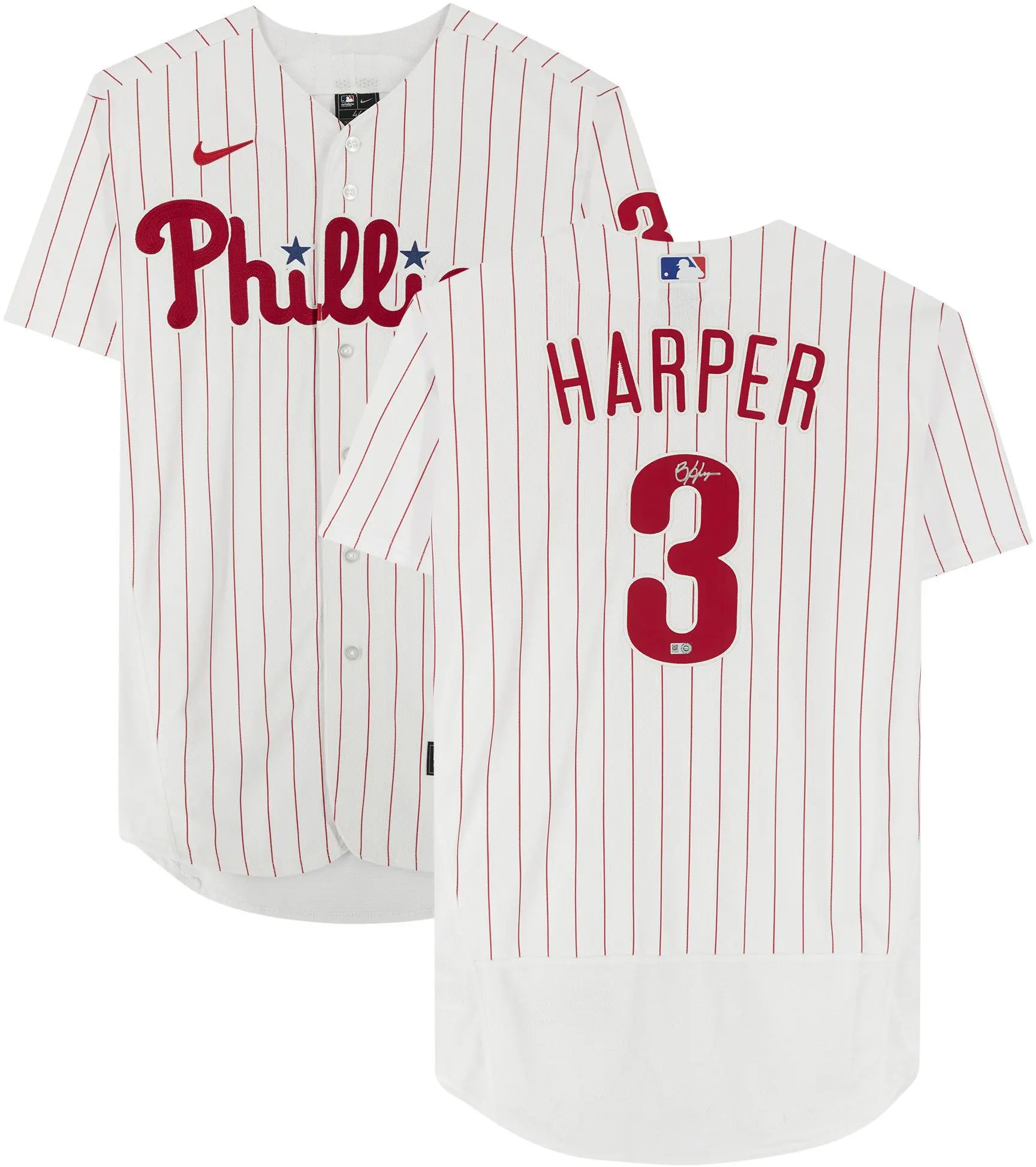 Bryce Harper Philadelphia Phillies Autographed White Nike Authentic Jersey - Fanatics Authentic Certified