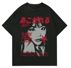 ROMWE Men's Y2k Slogan Short Sleeve T-Shirt, S-3XL, Streetwear Unisex Cotton Crewneck - Medium Casual Fashion