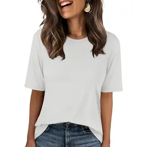 ANRABESS Women’s Half Sleeve T-Shirt Tops | Soft Stretch Breathable Spacer Basic Tees, Business Casual Workwear, Travel Vacation Outfits, Summer Fall All-Season Clothing