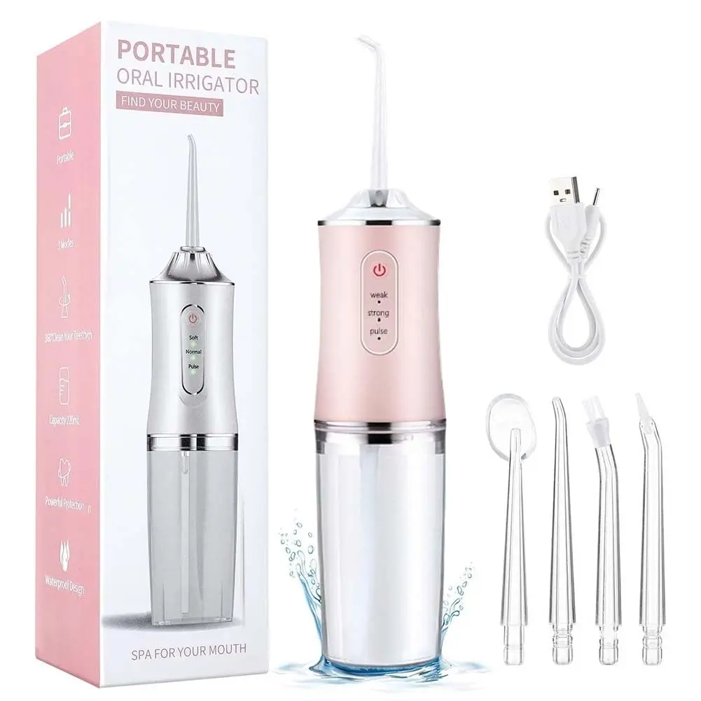 valentine gifts Rechargeable Water Flosser, Cordless DentalFlosser, Portable Oral Irrigator with 4 Counts JetTips, Waterproof Teeth Cleaner, 3 Modes Teeth~anina Toolfor Home & Travel #ToP Picks