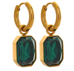 E191- Cubic Geometric Zirconia Dangle Charms Earrings 4 Colors!