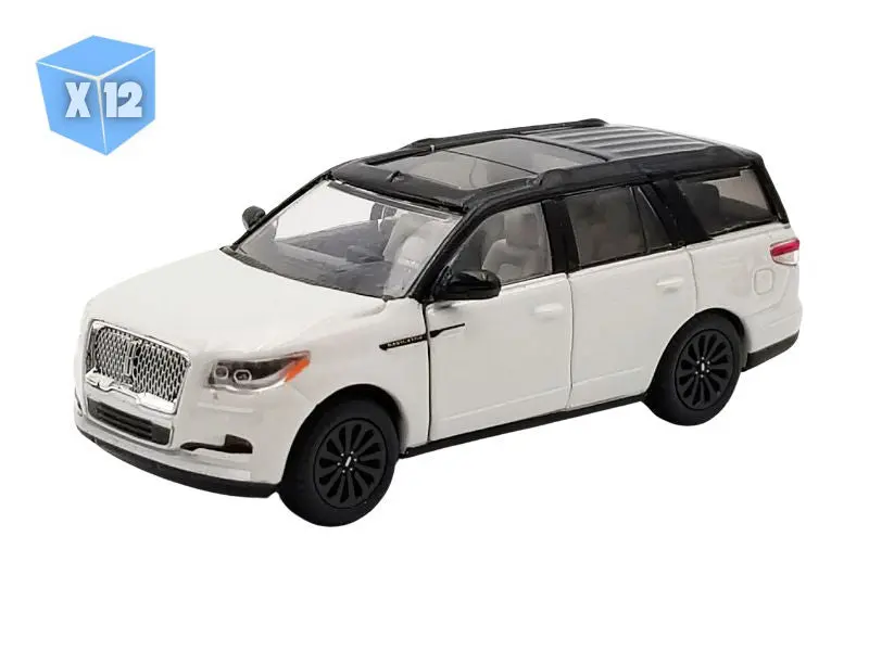 12 PACK 2024 Lincoln Navigator - Pristine White Metallic Diecast 1:64 Scale Model - Karson Diecast Co. A6410000