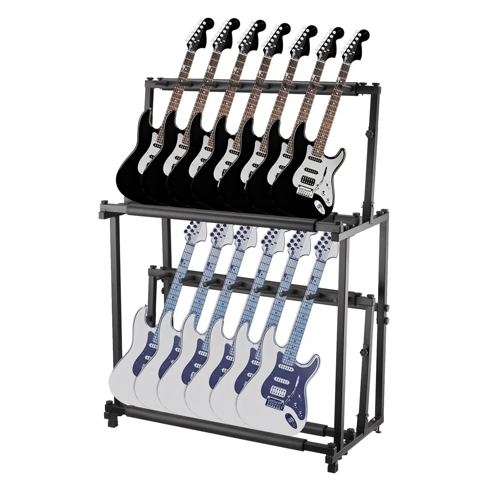 Garvee Collapsible Foldable Guitar Rack Stand for 5 Guitars with No-Slip Rubber Padding, Ideal for Home, Band, Stage, Bass, Acoustic, Electric, and Studio Use