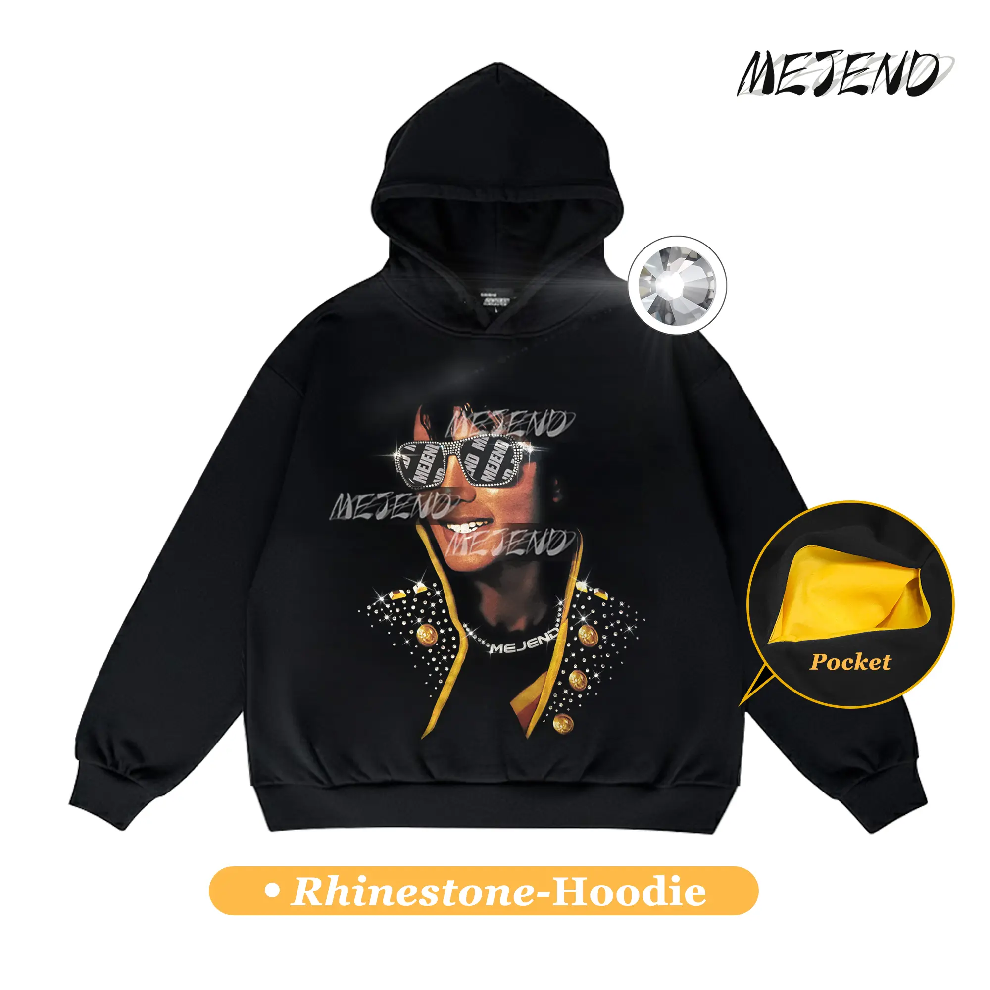 Sunglasses Rhinestone-Hoodie