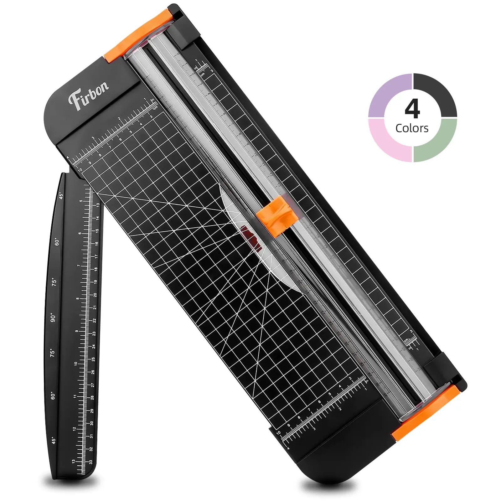 Firbon 12 Inch Paper Cutter Titanium Multi-Function Trimmer Craft Cutting Tool with Security Safeguard, Precision Grid Scale, Side Ruler for Scrapbooking, Photo, Label, Coupon, Postcard, Cardstock, Office and College School Supplies