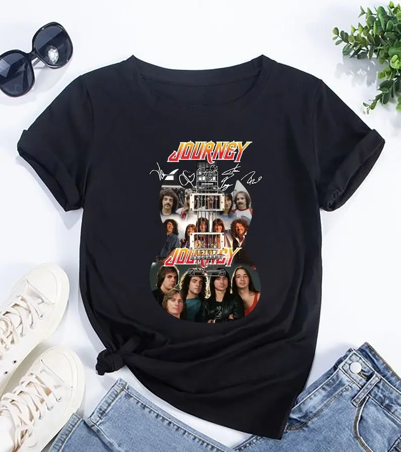 90s Vintage Journey Rock Band Signatures T-Shirt, Journey Band Freedom Tour 2024 Shirt, Journey Band Tour Merch, Journey Fan Gifts Shirt