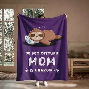 Funny Gifts for Mom Mothers Day, Mom is Charging Sloth Blanket, Birthday Gifts for Moms from Daughter Son, Moms Gift for Christmas, Soft Sloth Throws Blanket for Mother