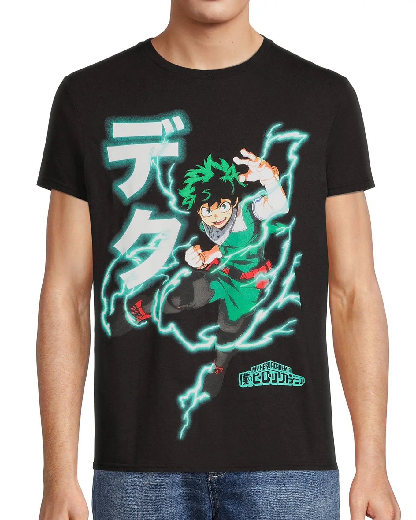 Men's Classic T-Shirt with an Izuku Midoriya Deku Anime Graphic Print, 100% Natural Cotton with a Relaxed Fit for Everyday Wear, Breathable, Casual, Overall, Plain, Crew Neck, Clothes, Fabric, Menswear, Soft, Tops