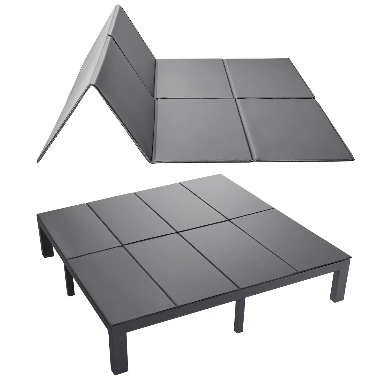 VEVOR King Size Bunkie Board, 80.3x75.9 in Secure Sturdy Bunk Bed Support, Foldable Plastic PP Core, Hook-and-Loop Straps, 600D Oxford Fabric, Anti-Sag for Metal Frames, Easy Setup for Guest Rooms