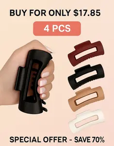 4Pcs Ultra-Strong Non-Slip Rubber Hair Clips – No Breakage, No Hair Pulling – 4 for Only $17.85