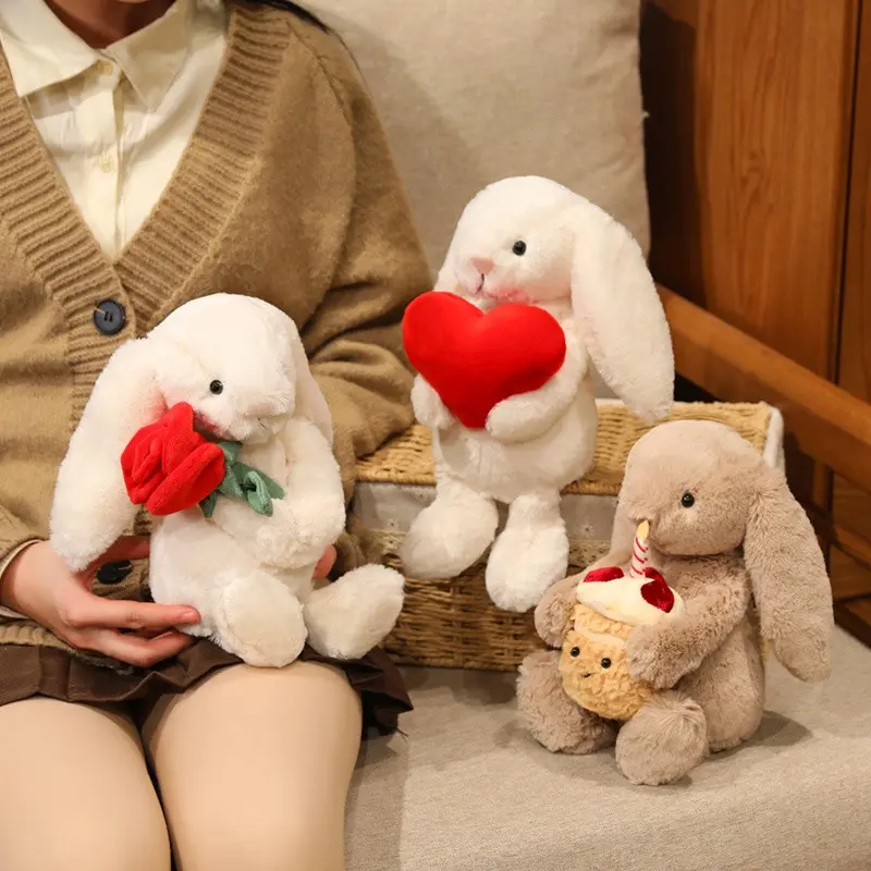 rose rabbit toy Plush Rabbit Bunny Lot 2 North American Bear Rose Rabbit +1 Devon Bunny  Vintage main image 1